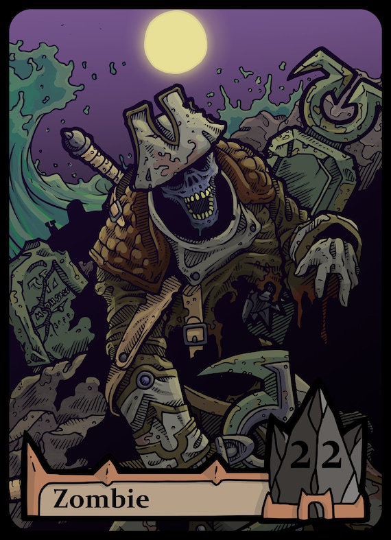 Zombie Token Custom Altered MTG Magic the Gathering Fantasy | Etsy