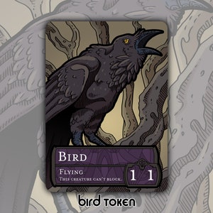 Bird Token - Custom MTG Magic the Gathering Fantasy Board Game Card Gaming Collectible DnD Commander Dungeons Dominaria DMU Raven Man