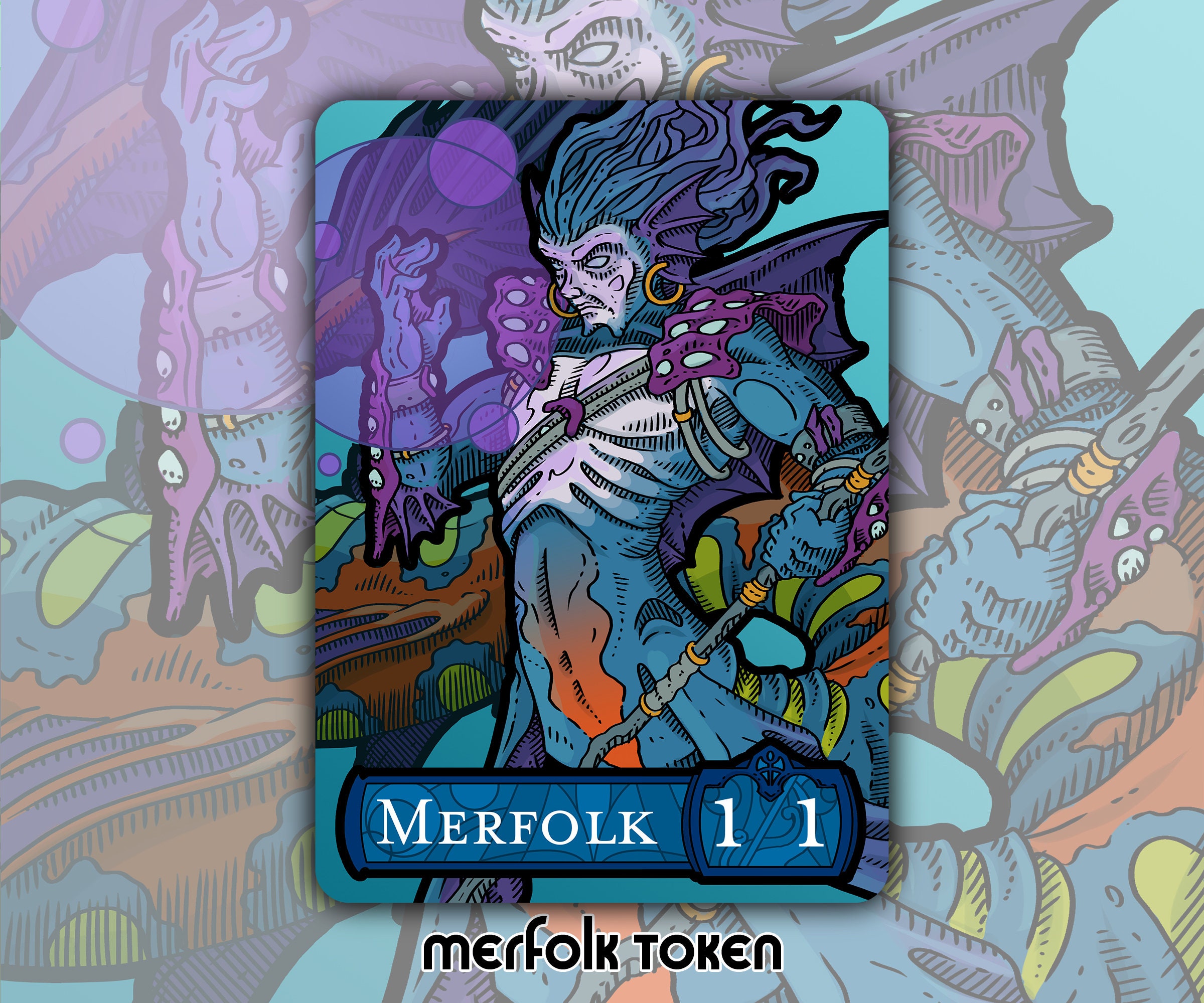 マーフォークトークン - カスタム MTG マジックザギャザリング