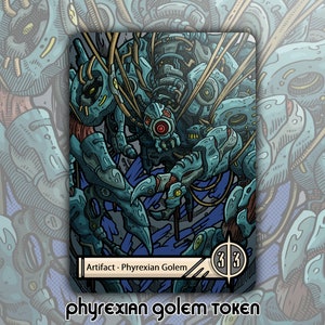 Phyrexian Golem Token - Custom Altered MTG Magic Gathering Fantasy Board Game Card Gaming Set Collectible Phyrexia Salvage Splicer Artifact