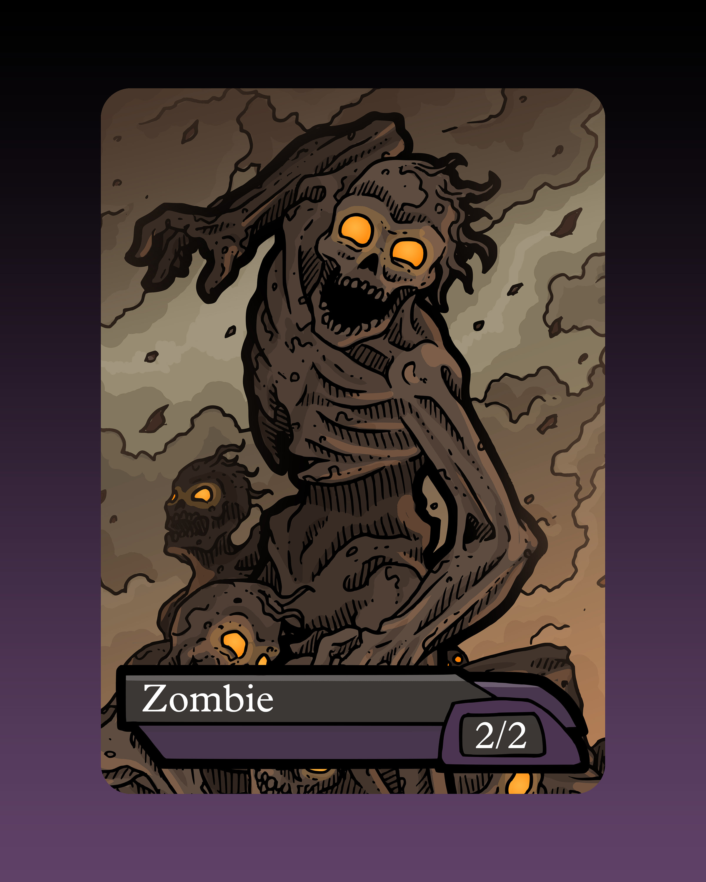 Zombie Token Custom Altered MTG Magic the Gathering Fantasy | Etsy