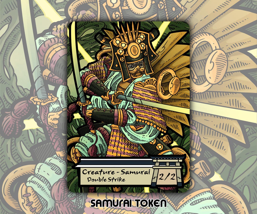 Samurai - Custom Token for Magic the Gathering White 2/2 Kamigawa