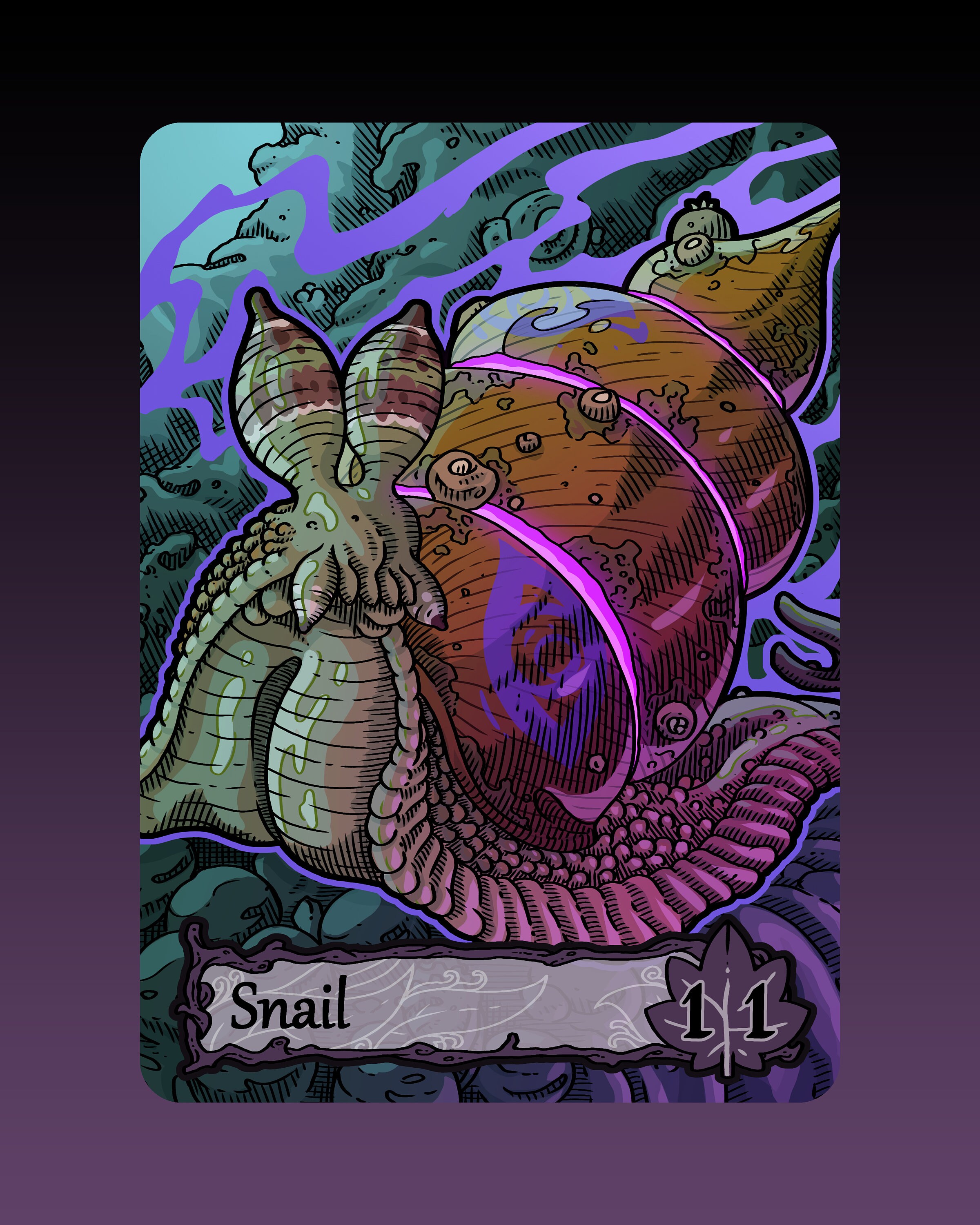 mtg snail cards Stainless Steel Snail Token - Metal MTG Tokens main image 1