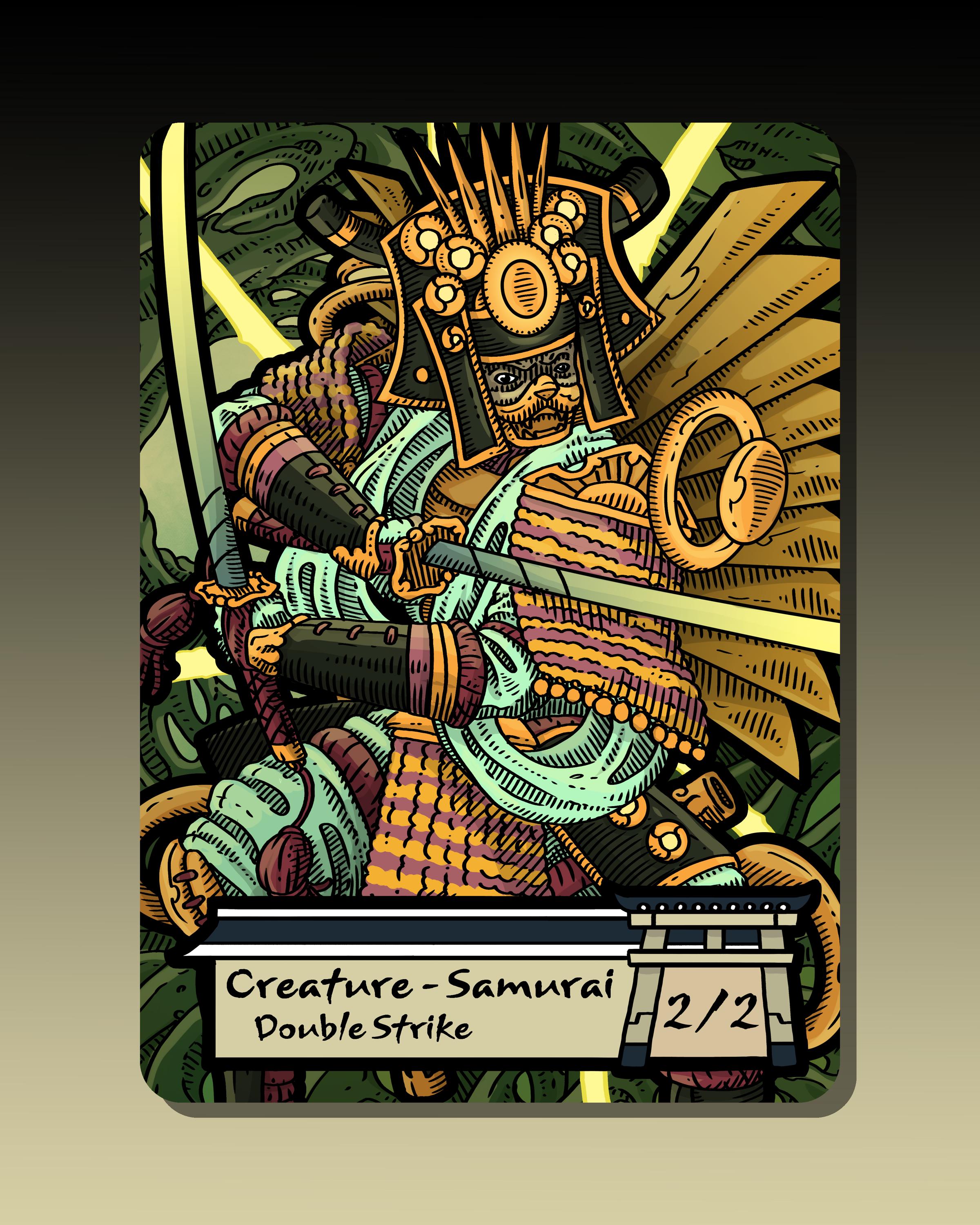 Samurai - Custom Token for Magic the Gathering White 2/2 Kamigawa