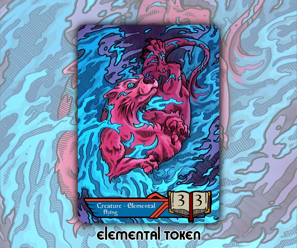 Elemental - Custom Token for Magic the Gathering Blue Red 3/3 ...