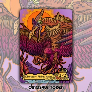Dinosaur Token - Custom MTG Magic the Gathering Fantasy Board Game Card Gaming Collectible Commander Caverns Ixalan Doctor Who Spaceship