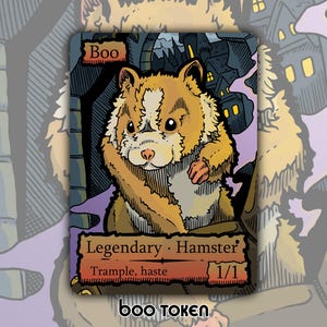 Boo Token - Juego de cartas de juego de mesa de fantasía de Forgotten Realms, coleccionable, DnD, Hamster Commander, MTG, Magic the Gathering, personalizado