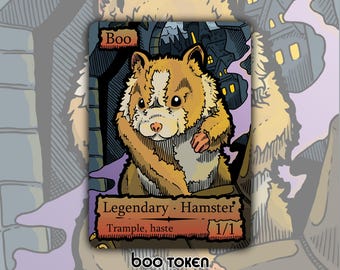 Boo Token - Custom MTG Magic the Gathering Adventures Forgotten Realms Fantasy Board Game Card Gaming Set Collectible DnD Hamster Commander