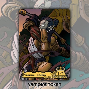 CLEARANCE Vampire Token - Custom MTG Magic Gathering Innistrad Fantasy Board Game Card Collectible DnD Commander Ixalan EDH Elenda Lifelink