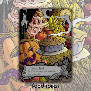 Food Token - Custom Altered MTG Magic the Gathering Fantasy Brettspiel Karte Gaming Set Sammlerstück M21 Core Set Eldraine Oko Cat