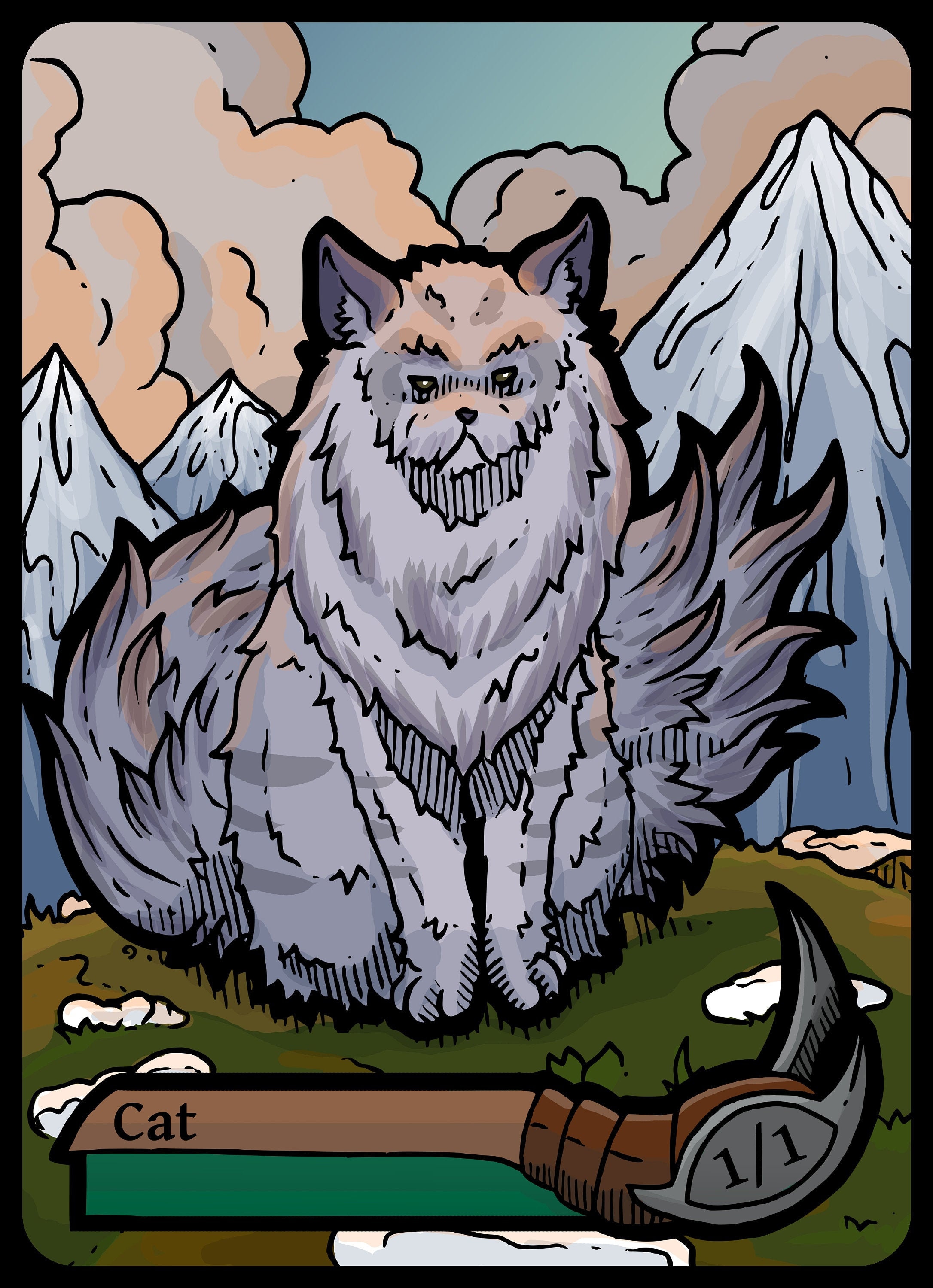 Cat Token Custom Altered MTG Magic the Gathering Fantasy Etsy