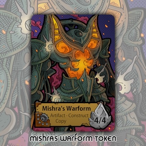 Segnalino Warform di Mishra - Set di carte da gioco fantasy Magic the Gathering MTG alterato personalizzato, artefatto da guerra dei fratelli BRO, copia di Mishra