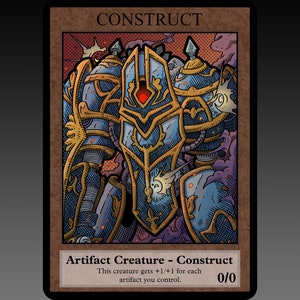 Construct Token - Juego de cartas de juego de mesa de fantasía MTG Magic the Gathering modificado y personalizado retro coleccionable BRO Brothers War Artifact Urza