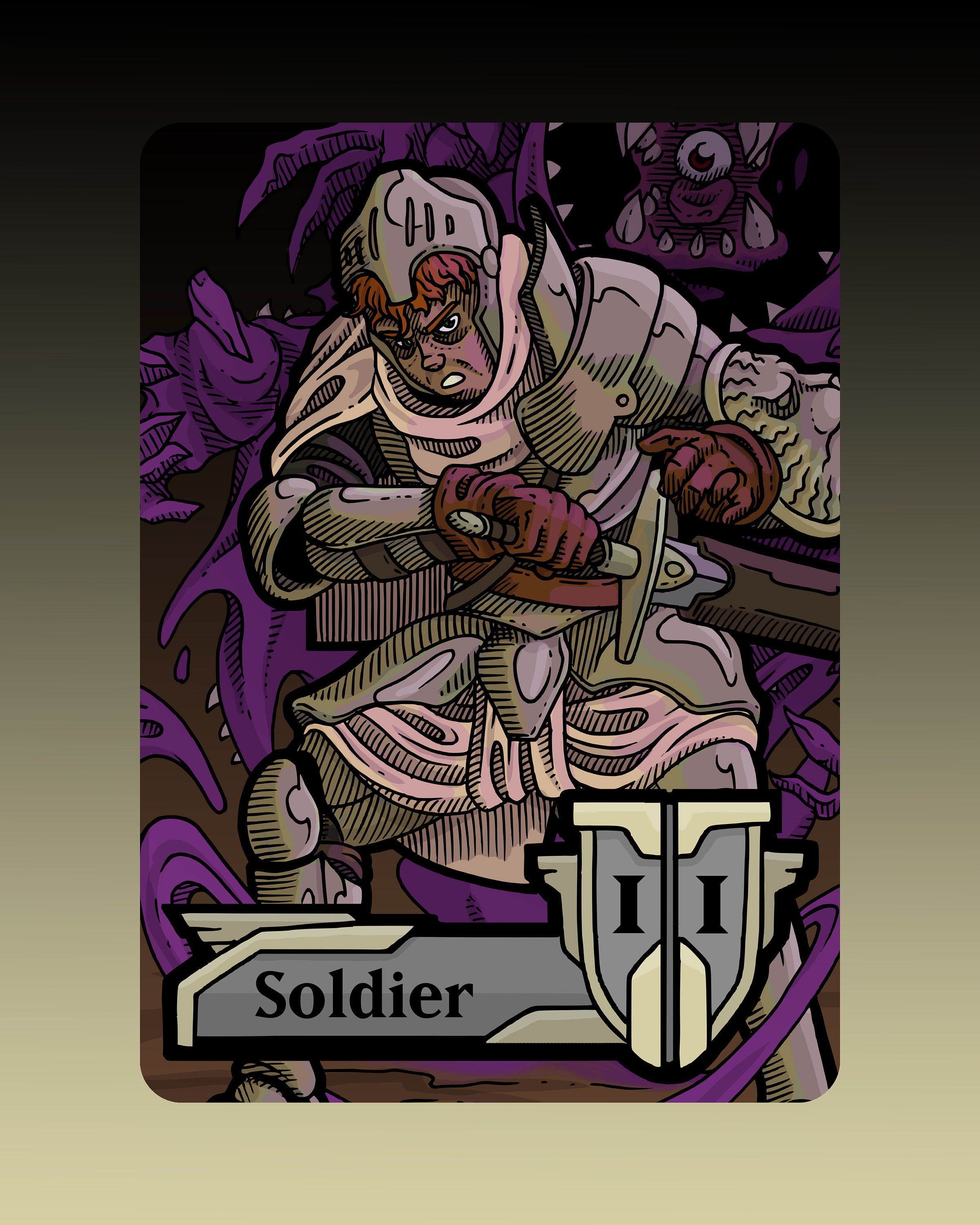 Soldier Token Custom MTG Magic the Gathering Fantasy Board Etsy