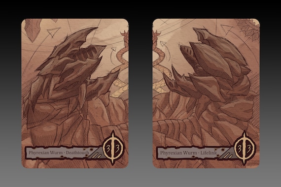 2 Phyrexian Wurm Tokens - Custom Token for Magic the Gathering Wurmcoil  Blueprint - Etsy