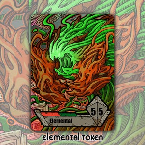 Ficha elemental: juego de cartas de mesa de fantasía MTG Magic the Gathering personalizado y modificado Zendikar Rising DnD Commander Omnath