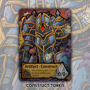 Construct Token - Juego de cartas de juego de mesa de fantasía Magic the Gathering personalizado y modificado, coleccionable, BRO Brothers War Artifact Urza