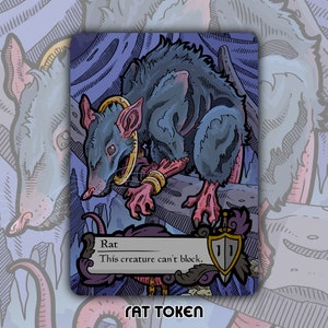 Rat Token - Juego de cartas de juego de mesa de fantasía MTG Magic Gathering personalizado coleccionable Altered Commander EDH WOE Eldraine Skitter Totentanz