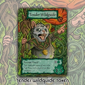 Tender Wildguide Token - Set di carte da gioco MTG Magic the Gathering Fantasy Board Game personalizzato, da collezione EDH Bloomburrow BLB Offspring