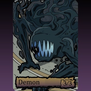 Demon Token - Custom MTG Magic the Gathering Battle Baldur's Gate Fantasy Board Game Card Gaming Collectible DnD Commander Dungeons Tasha