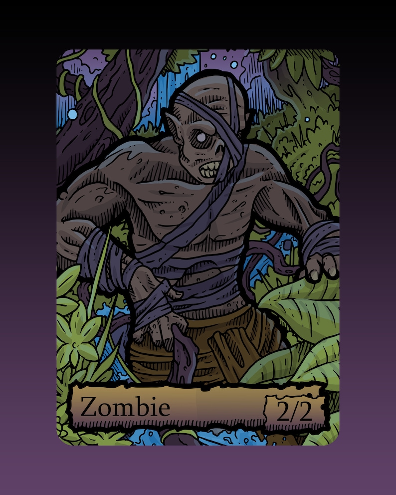 Zombie Token Custom MTG Magic the Gathering Adventures | Etsy