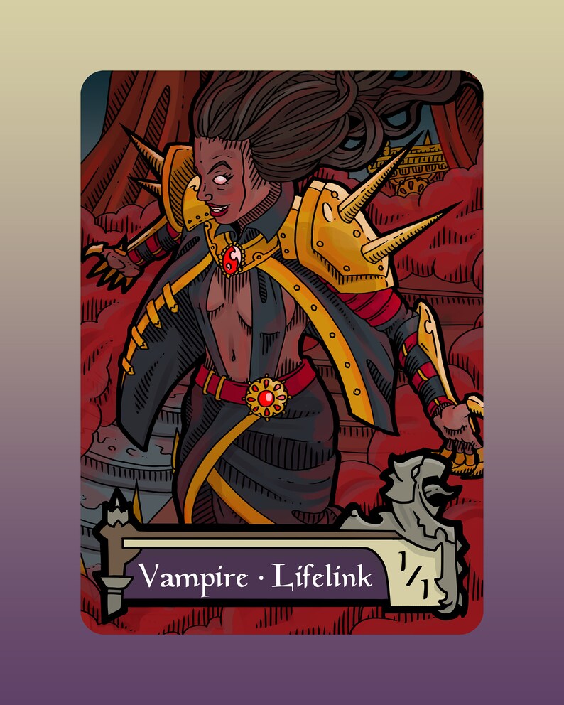 Vampire - Custom Token for Magic the Gathering 1/1 White Black ...