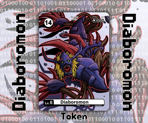 Diaboromon Token - Digimon Card Game White Mega Unknown Unidentified - Etsy