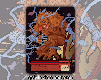 Goblin Shaman Token - Custom Altered MTG Magic the Gathering Fantasy Board Game Card Gaming Set Collectible Kamigawa Neon DnD Kiki