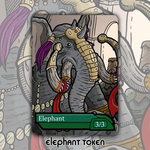 Token de Elefante - Jogo de Tabuleiro de Fantasia MTG Magic the Gathering Personalizado Conjunto de Cartas Colecionáveis Altered Commander Legends EDH Presente