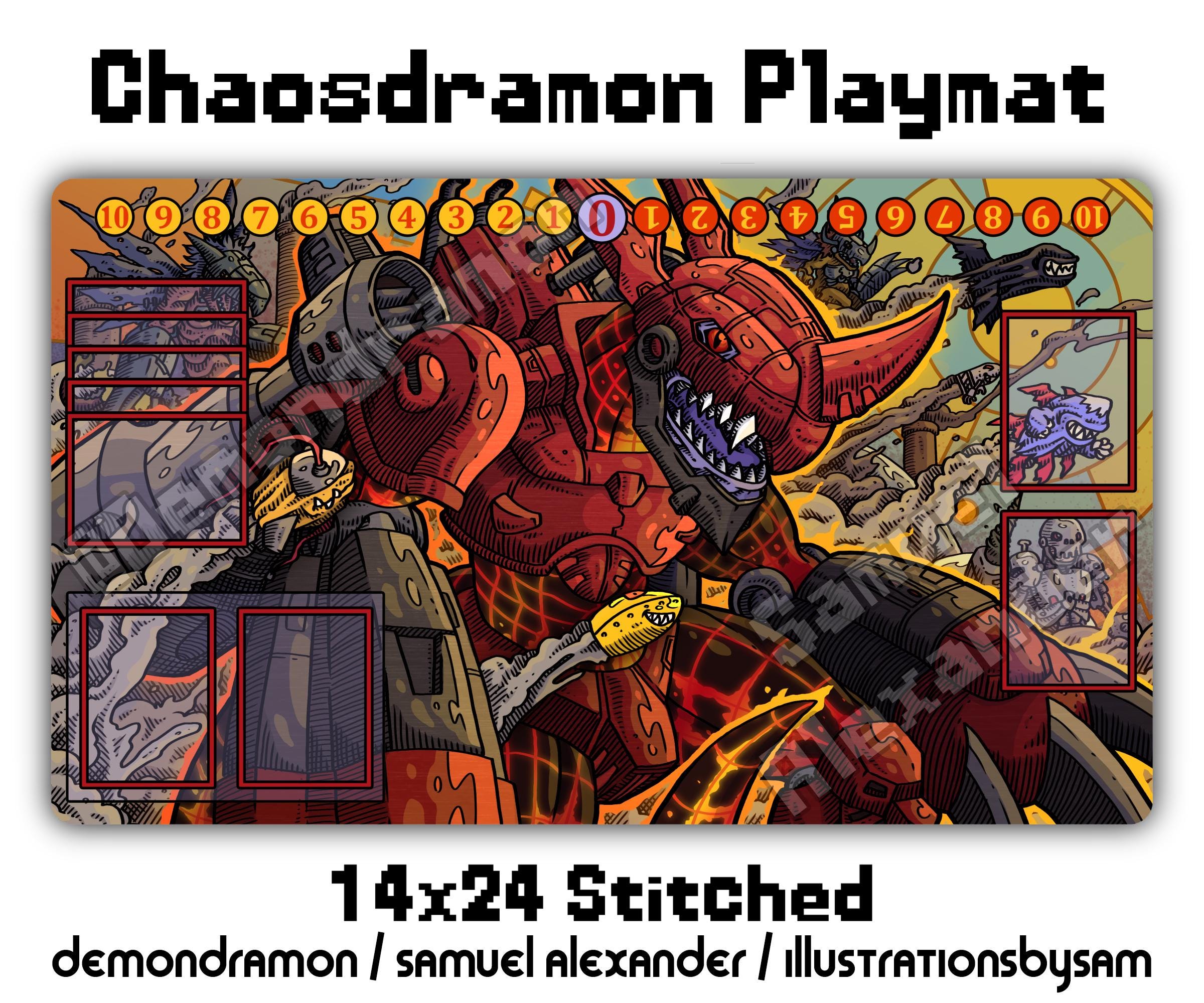 カオスドラモン プレイマット - 14x24 デジモンカードゲーム DCG