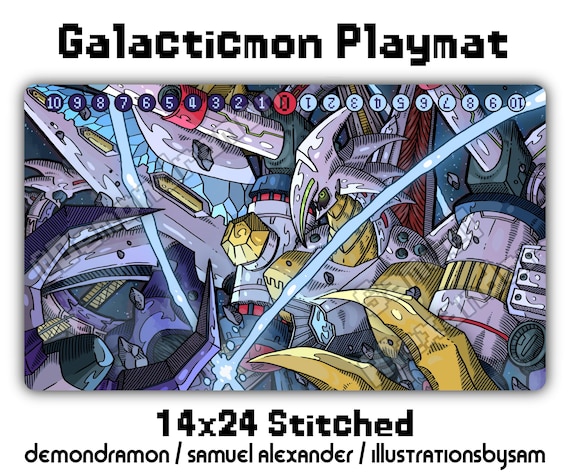 Galacticmon Playmat - 14x24 Digimon Card Game DCG Stitched Edges Liberator  Black Vemmon Snatchmon Destromon - Etsy