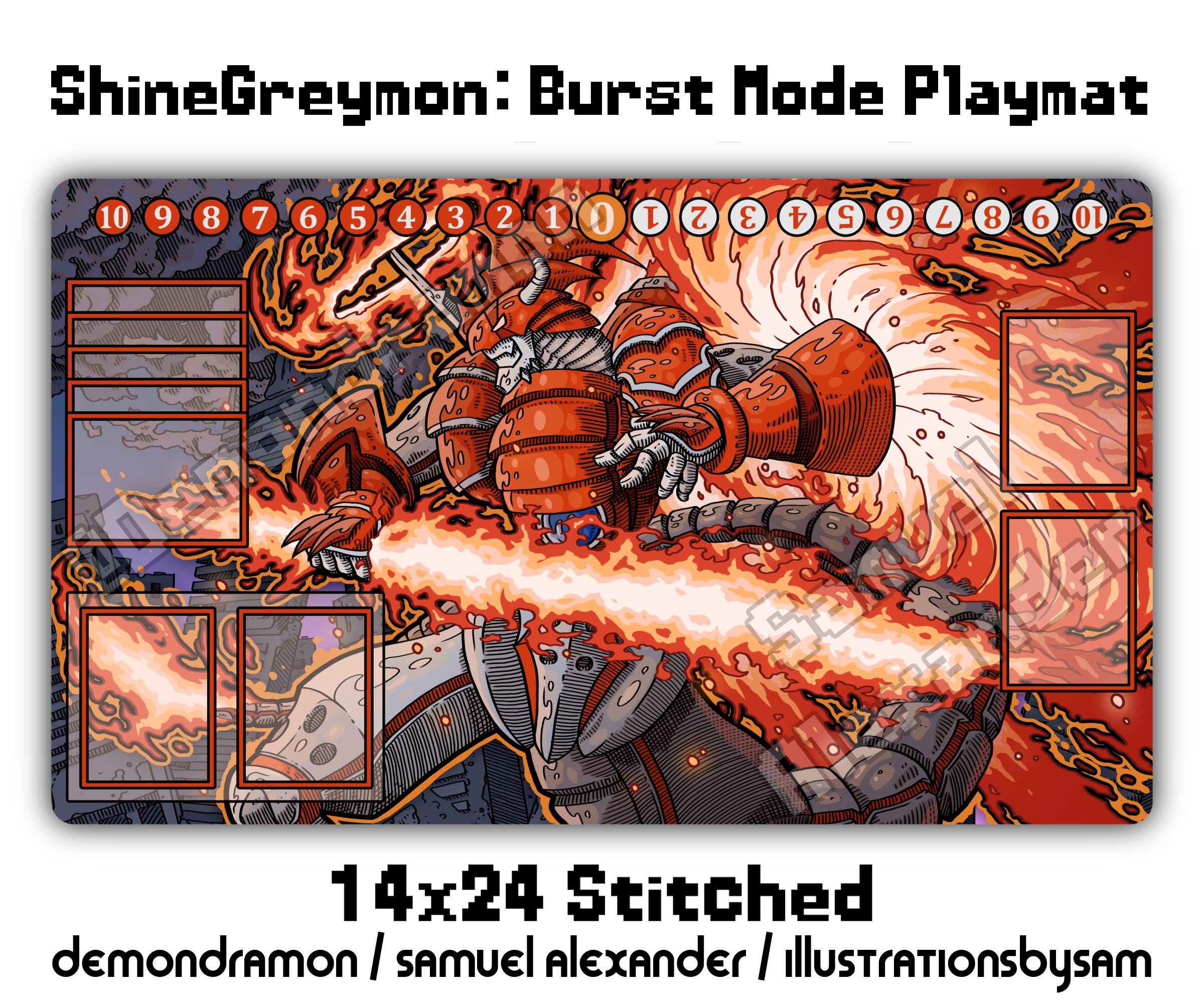 digimon card game shinegreymon ShineGreymon: Burst Mode (Alternate Art with Red Background)