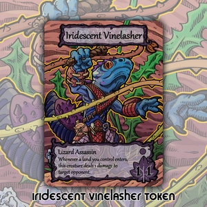 Ficha Iridiscente Vinelasher - Juego de cartas de fantasía para MTG Magic the Gathering, coleccionable, EDH Bloomburrow, BLB, Offspring