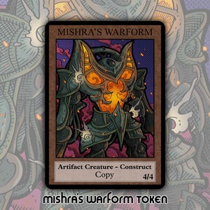Segnalino Warform di Mishra - Retro personalizzato modificato MTG Magic the Gathering Fantasy Game Set da collezione BRO Brothers War Artefatto Copia