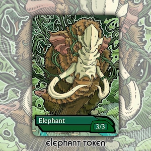 Ficha de elefante: juego de mesa de fantasía MTG Magic the Gathering personalizado, juego de cartas coleccionable Altered Commander EDH Aetherdrift DFT Muraganda