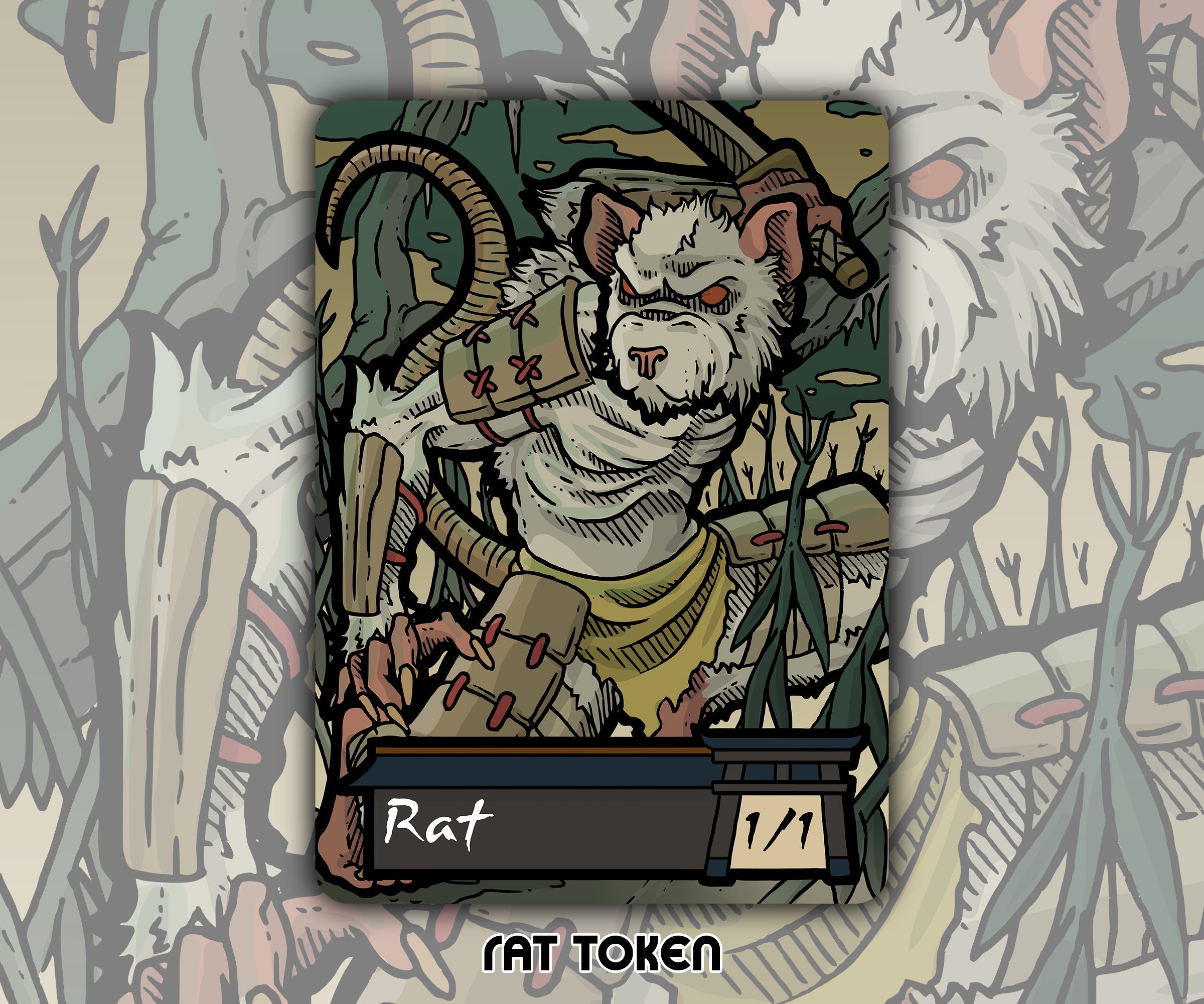 thumbnail image 2 of Marrow-Gnawer Rat Tribal Tokens - Magic: The Gathering Custom Commander Deck (100 Cards) 2 of 6