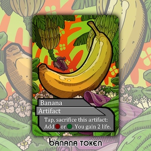 Ficha de plátano: juego de cartas de mesa de fantasía MTG Magic the Gathering modificado a medida, coleccionable, Jumpstart 2022, artefacto J22 DnD Kibo