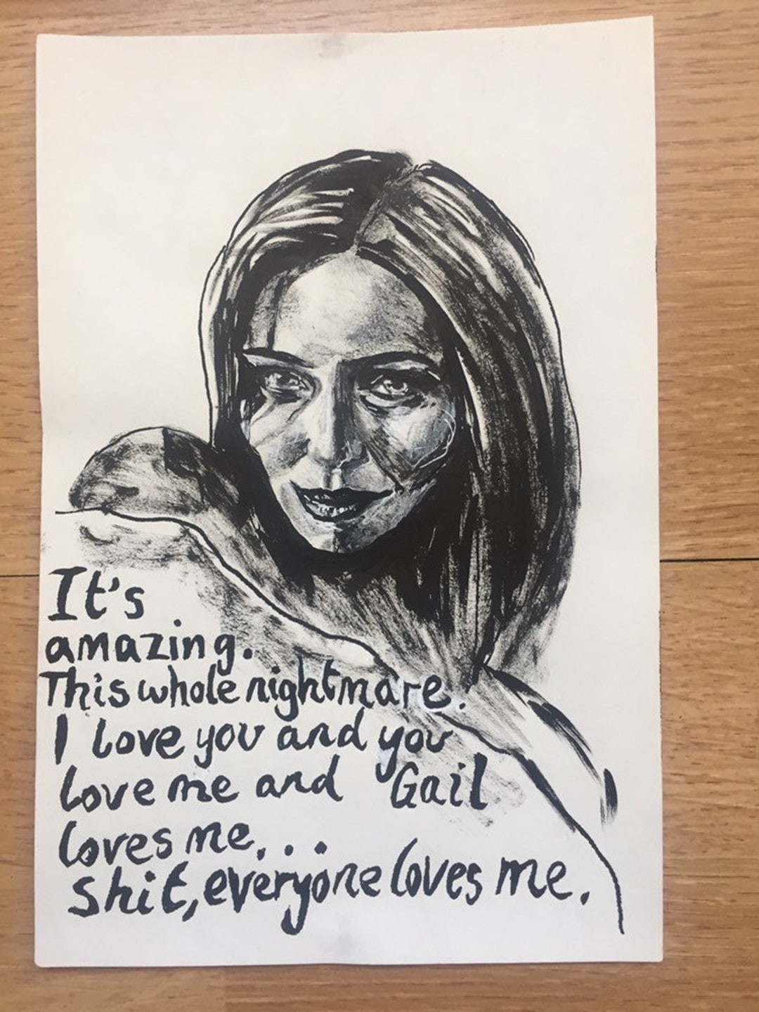 Elena Peep Show Art Original Small Illustration Quote Pop Etsy