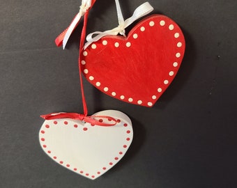 Hanging Wood Hearts