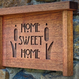 Craftsman Home Sweet Home Wood Sign Arts and Crafts Decor Realtor House Warming Gift