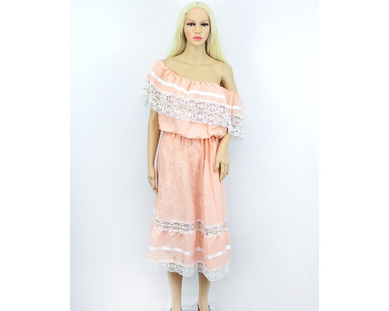 peach boho dress