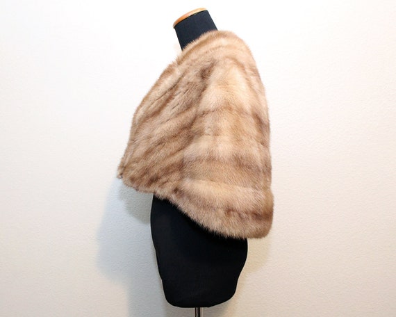 Vintage 1960's Mink Stole - 60's Mink Cape - Blon… - image 4