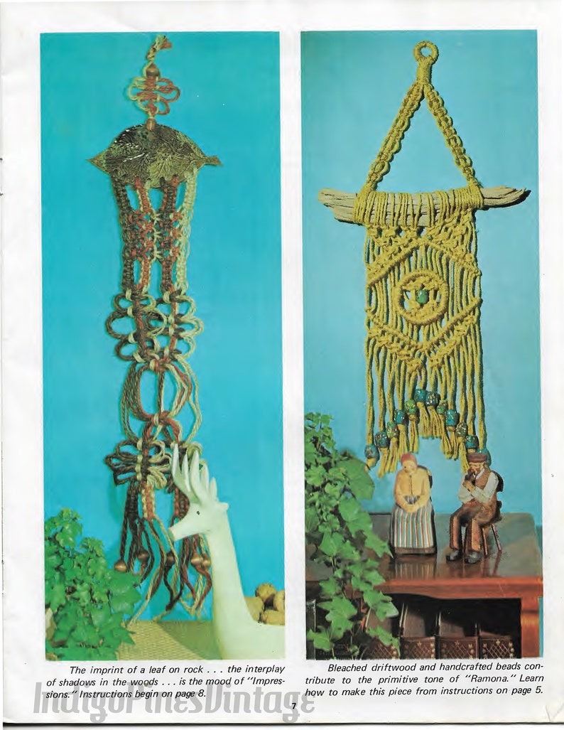 13 Vintage Macrame Patterns 70's Macrame Pattern Macrame Planter Macrame Hanging How to Macrame Easy DIY Macrame Kit Macrame Knots image 4