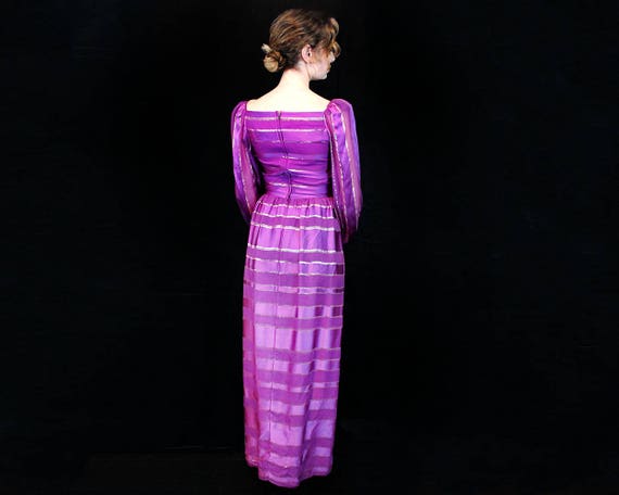 Vintage 1970s Silk Dress Small - Small Purple Dre… - image 2