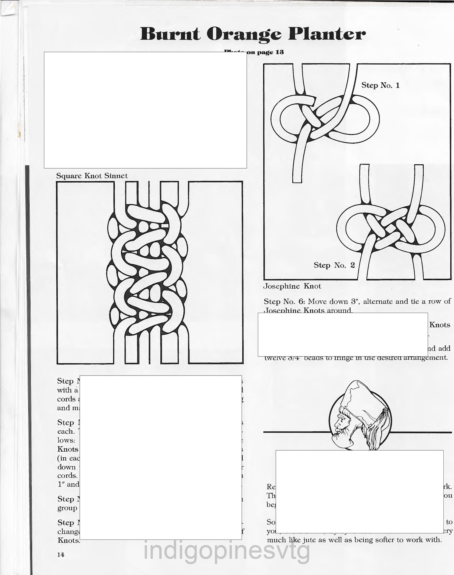 Livre Vintage Turk's Head - 15 Projets De Macramé - Années 70/80 - Bon état