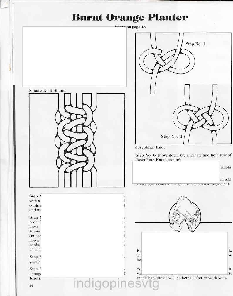 16 Vintage Macrame Patterns - 70's Macrame Pattern Macrame Planter ...