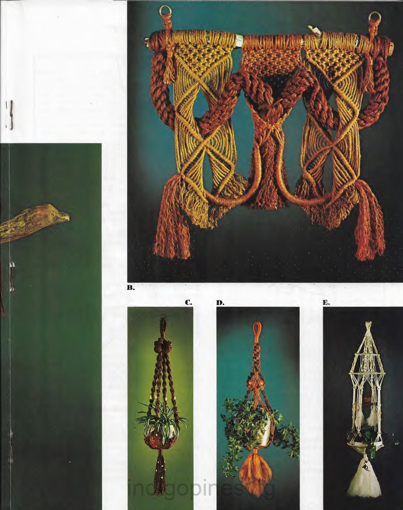 16 Vintage Macrame Patterns 70's Macrame Pattern Macrame Planter Macrame Hanging How to Macrame Easy DIY Macrame Kit Macrame Knots image 4