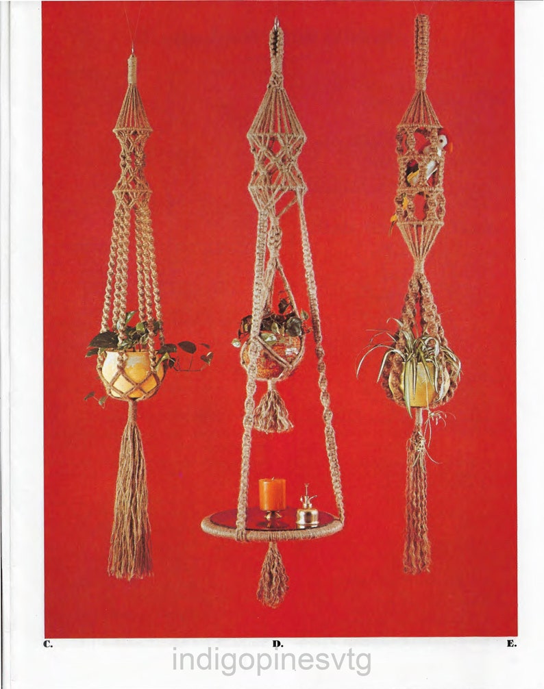 16 Vintage Macrame Patterns 70's Macrame Pattern Macrame Planter Macrame Hanging How to Macrame Easy DIY Macrame Kit Macrame Knots image 2