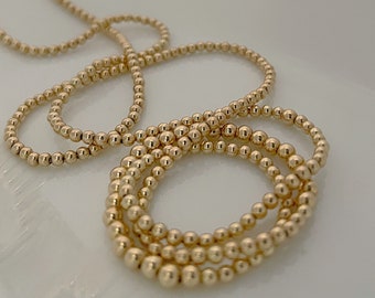 14k Yellow Gold Waist Beads | Gold Belly Chain | Plus Size Waist Bead | Luxury Gold Waist Chain | Gift For Her | Handmade Jewelry For Women|