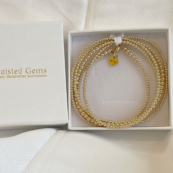 14k Gold Single Strand Waist Beads | African Waist Beads | 14k Gold Belly Chain | Plus Size Waist Jewelry | Waisted Gems | Goddess | Gift